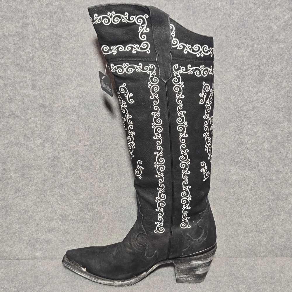 Dan Post Chain Reaction Black and White Leather Boots size 7.5 - Picture 4 of 15